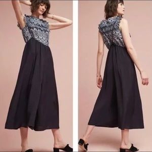 Anthropologie wide leg suspender jumpsuit romper